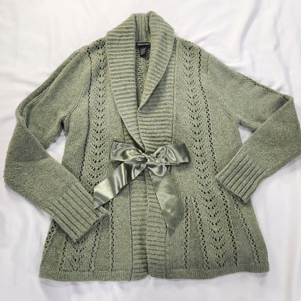 A. Gianetti angora blend open knit cardigan size Large. Lot E